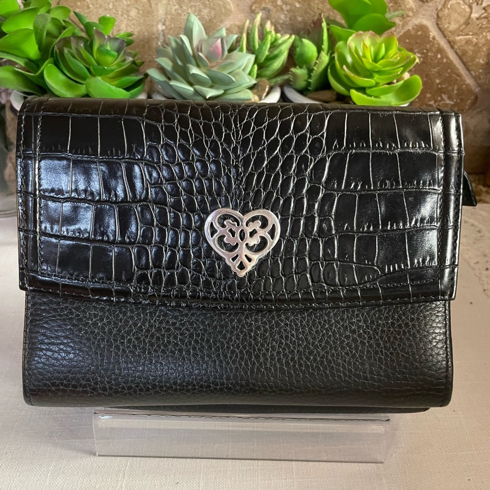 Brighton Vintage croc embossed leather crossbody or clutch.
